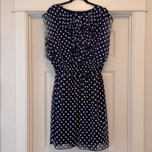 SOHO Apparel LTD Plus Size Navy Polka Dot Dress